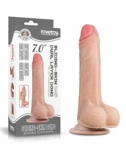 Cheap ✨ LoveToy Sliding Skin Dual Layer 7 Inch Dildo 🎉