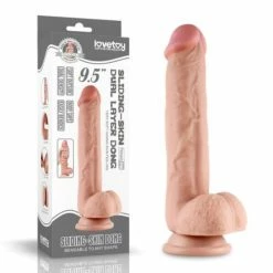 Cheapest 😍 LoveToy Sliding Skin Dual Layer 9.5 Inch Dildo ✔️