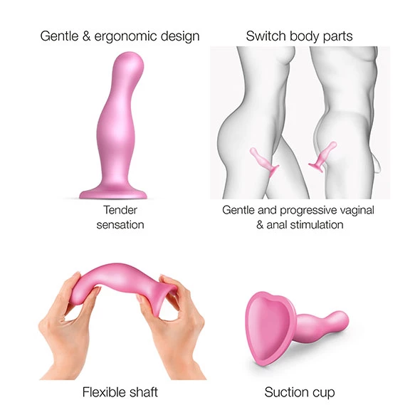Cheap โ๏ธ Prostate Massagers Strap-On-Me โ Curvy Dildo Plug Metallic Sugar Pink Small ๐คฉ 5 Cheap โ๏ธ Prostate Massagers Strap-On-Me โ Curvy Dildo Plug Metallic Sugar Pink Small ๐คฉ - Image 3