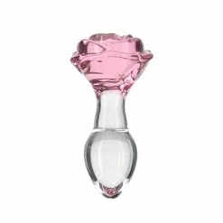 Budget 👏 Pillow Talk – Rosy Luxurious Glass Anal Plug With Bullet 🎁
